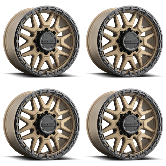 (set of 4) Raceline 953 Krank Bronze | 18x9" -12mm | 6x139.7mm Wheel
