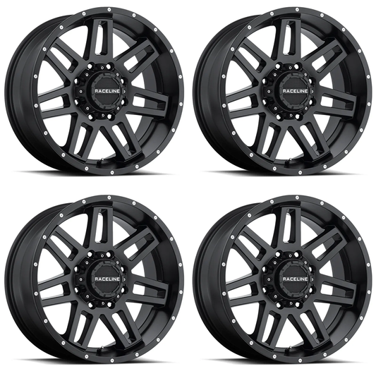 (set of 4) Raceline 931 Injector Satin Black | 18x9" +18mm | 6x139.7/6x135mm Wheel