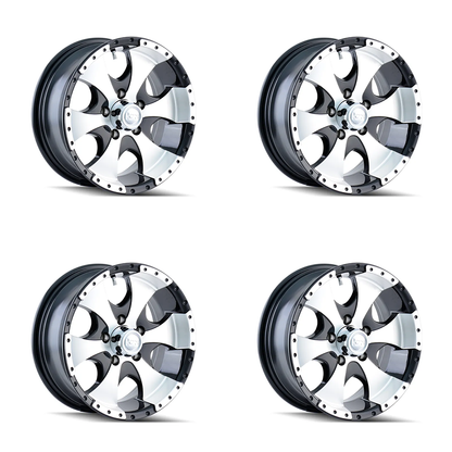 (set of 4) ION Wheels Type 136 Black/Machined | 14x6" +0mm | 5x114.3mm Wheels
