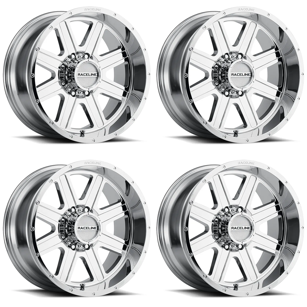 (set of 4) Raceline 940 Hostage Chrome | 18x9" +12mm | 6x139.7mm Wheel