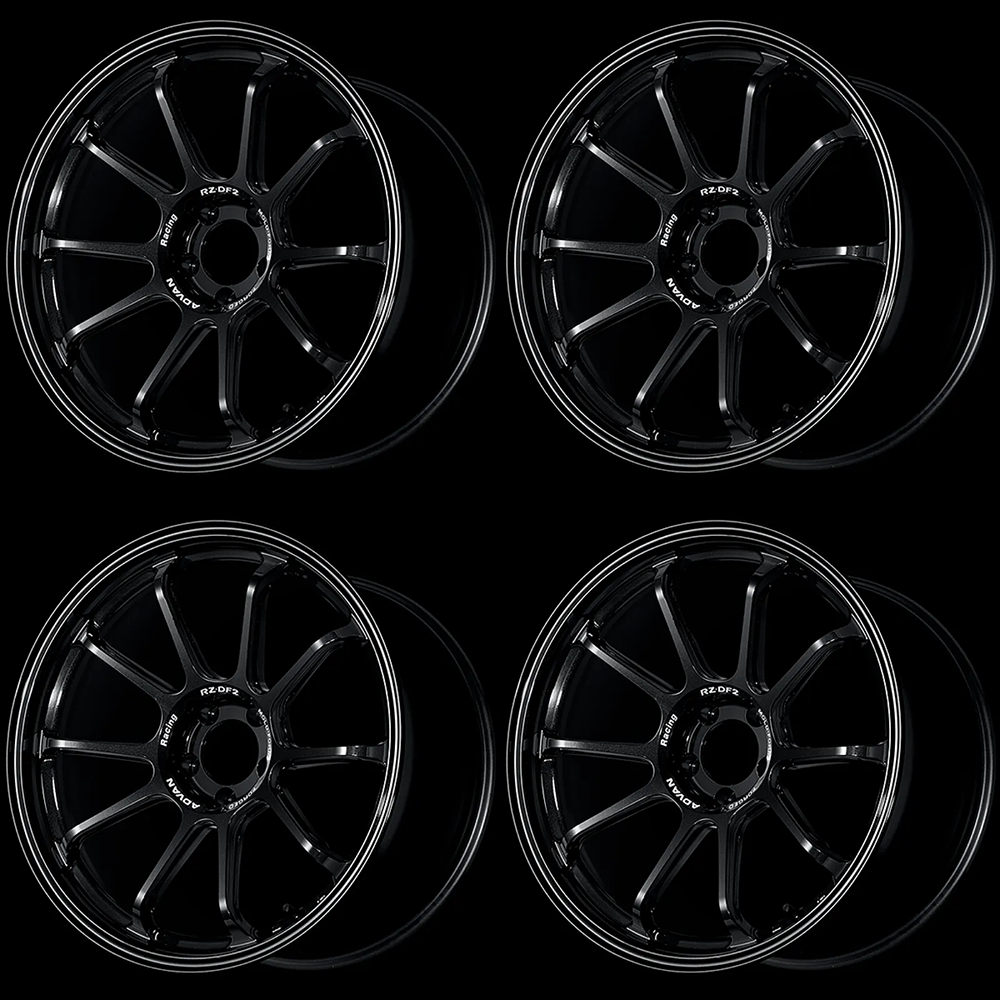 (set of 4) Advan RZ-DF2 Racing Titanium Black | 19x10.5" +15mm | 5x114.3mm Wheel