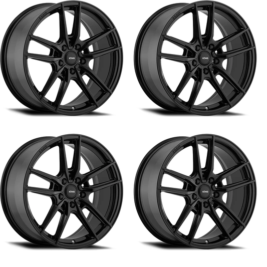 (set of 4) Konig Myth Gloss Black | 16x7.5" +43mm | 5x114.3mm Wheels