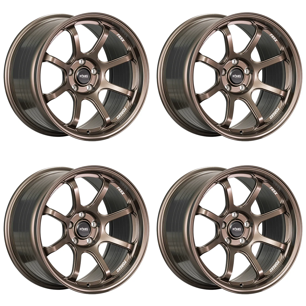 (set of 4) Konig F6SX Race Bronze | 18x9.5" +25mm | 5x114.3mm Wheel