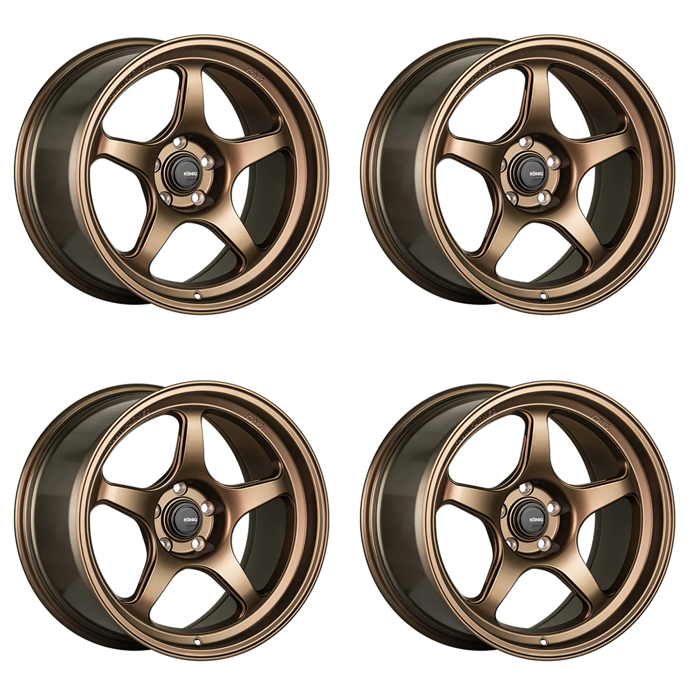 (set of 4) Konig Hyperspec Matte Bronze | 17x9" +45mm | 4x100mm Wheel