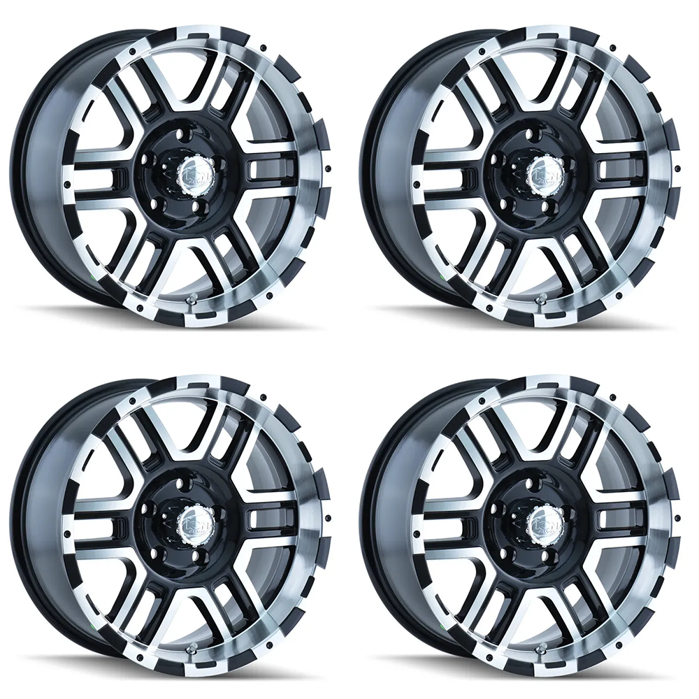 (set of 4) ION Wheels Type 179 Black/Machined | 17x8" +10mm | 7x150mm Wheels
