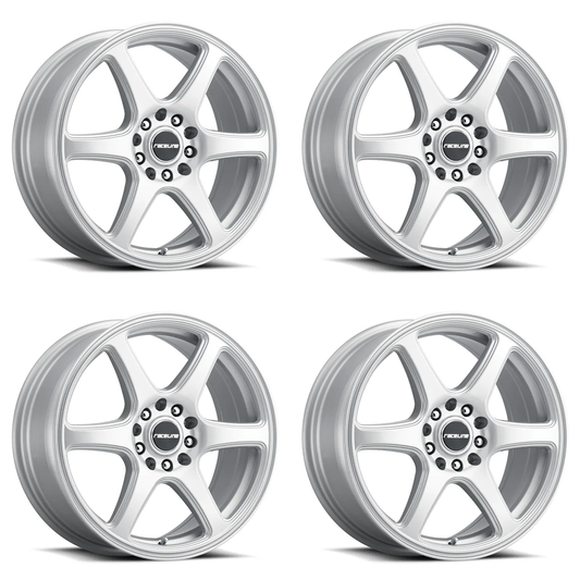 (set of 4) Raceline 146 Matrix Gloss Silver | 16x7" +40mm | 5x100/5x114.3mm Wheel