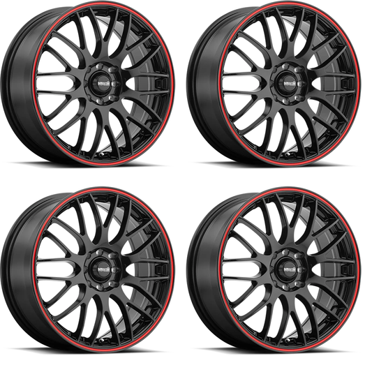 (set of 4) Konig Oversteer Gloss Black | 16x7.5" +45mm | 5x108mm Wheels