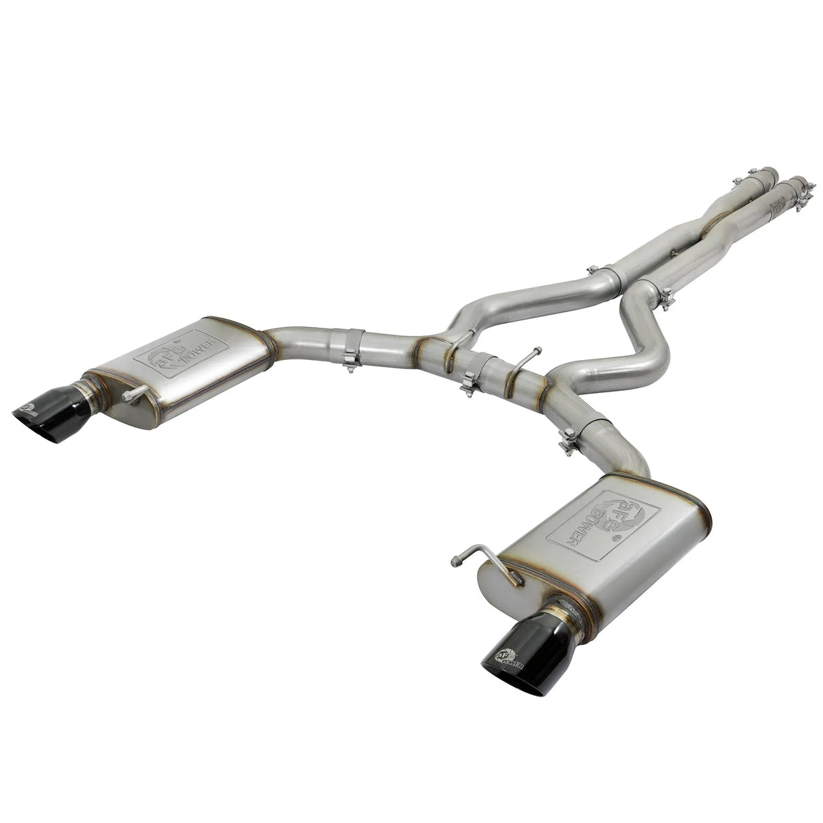 aFe 3in SS Cat-Back Exhaust w/ Black Tips | Ford Mustang GT/V6 (15-17) (49-33072-1B)