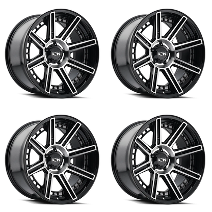 (set of 4) ION Wheels Type 149 Black/Machined | 20x9" -12mm | 6x135mm Wheels