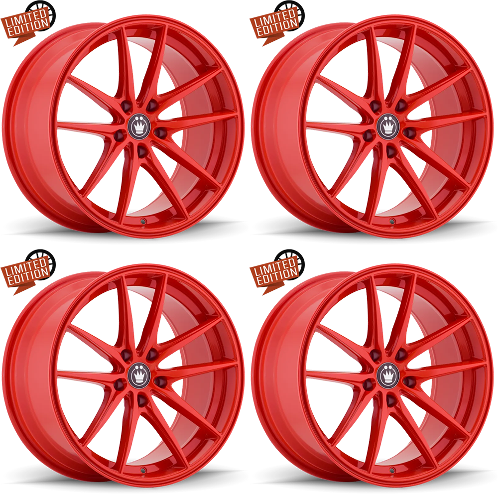 (set of 4) Konig Oversteer Gloss Red | 18x8" +45mm | 5x114.3mm Wheels