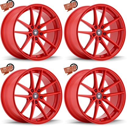 (set of 4) Konig Oversteer Gloss Red | 18x8" +45mm | 5x114.3mm Wheels