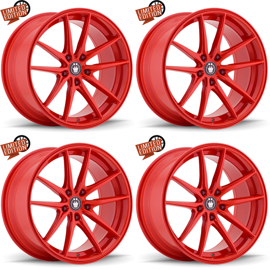 (set of 4) Konig Oversteer Gloss Red | 18x8" +45mm | 5x114.3mm Wheels