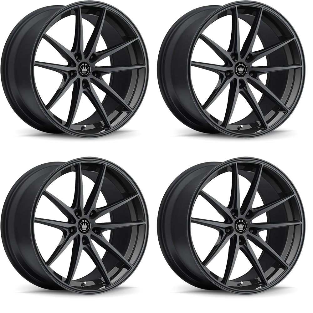 (set of 4) Konig Oversteer Gloss Black | 18x9" +22mm | 5x114.3mm Wheels