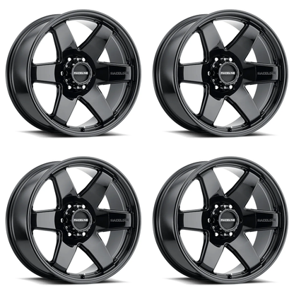 (set of 4) Raceline 942 Addict Gloss Black | 18x8" +35mm | 6x139.7mm Wheel