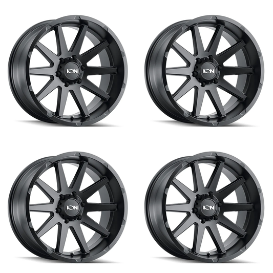 (set of 4) ION Wheels Type 143 Matte Black | 20x10" -19mm | 6x139.7mm Wheels