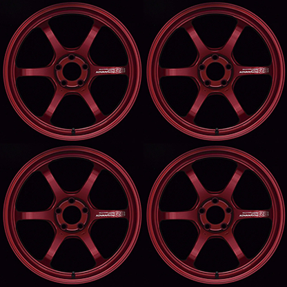 (set of 4) Advan R6 Racing Candy Red | 18x9.5" +45mm | 5x120mm Wheel