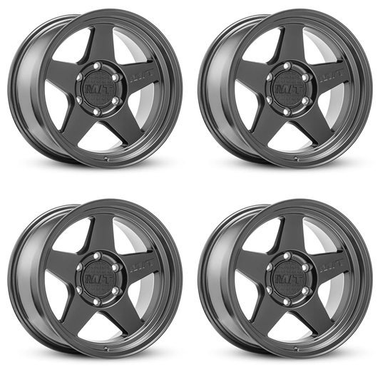 (set of 4) Mickey Thompson Open 5 Satin Black | 18x9" +0mm | 6x135mm Wheels