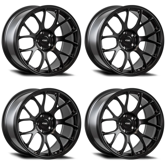 (set of 4) Konig F1M Satin Black | 19x11" +78mm | 5x120.65mm Wheel