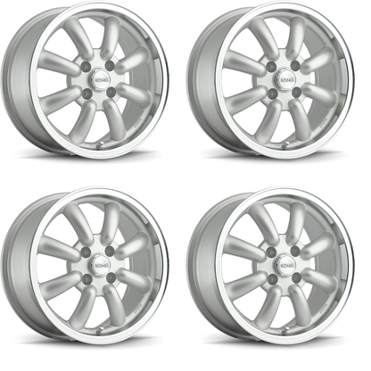 (set of 4) Konig Rewind Silver | 15x7" +0mm | 4x114.3mm Wheels