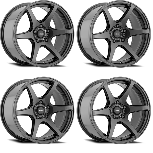 (set of 4) Konig Tandem Gloss Graphite | 16x7.5" +45mm | 5x100mm Wheels