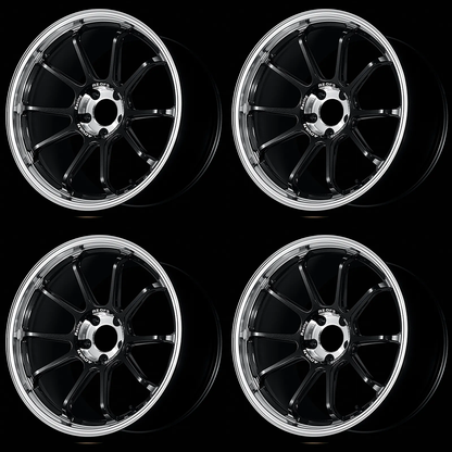 (set of 4) Advan RZ-DF2 Diamond Cut/Racing Titanium Black | 19x10.5" +32mm | 5x120mm Wheel