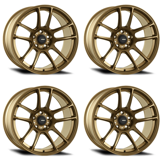 (set of 4) Konig Heliogram Matte Bronze | 15x8" +36mm | 4x100mm Wheel