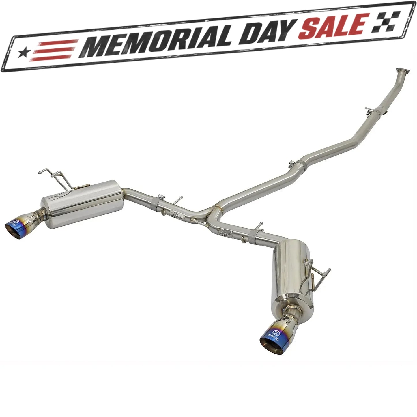aFe Takeda 2.5-2.25in SS Dual-Exit Cat-Back | Honda Civic 1.5L Turbo (16-17) (49-36615-L)