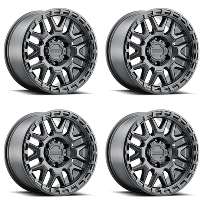 (set of 4) Raceline 953 Krank Satin Black | 17x8.5" +0mm | 6x139.7mm Wheel