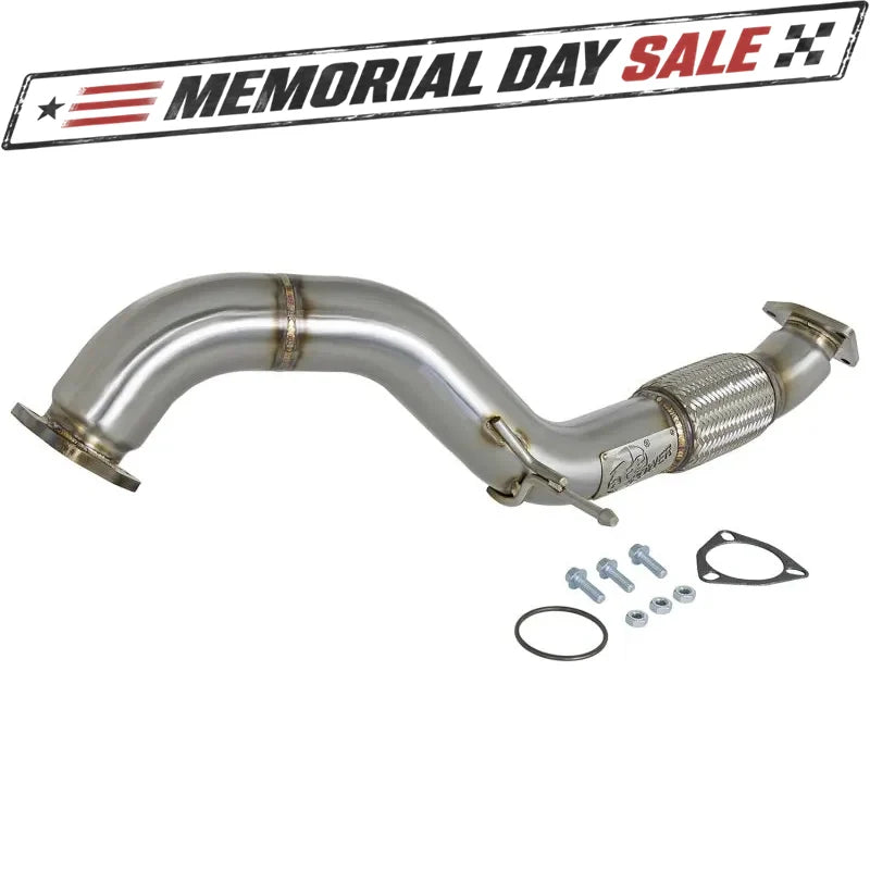 aFe Twisted Steel 3in Rear Down-Pipe/Mid Pipe | Honda Civic Type R (17+) (49-36617)