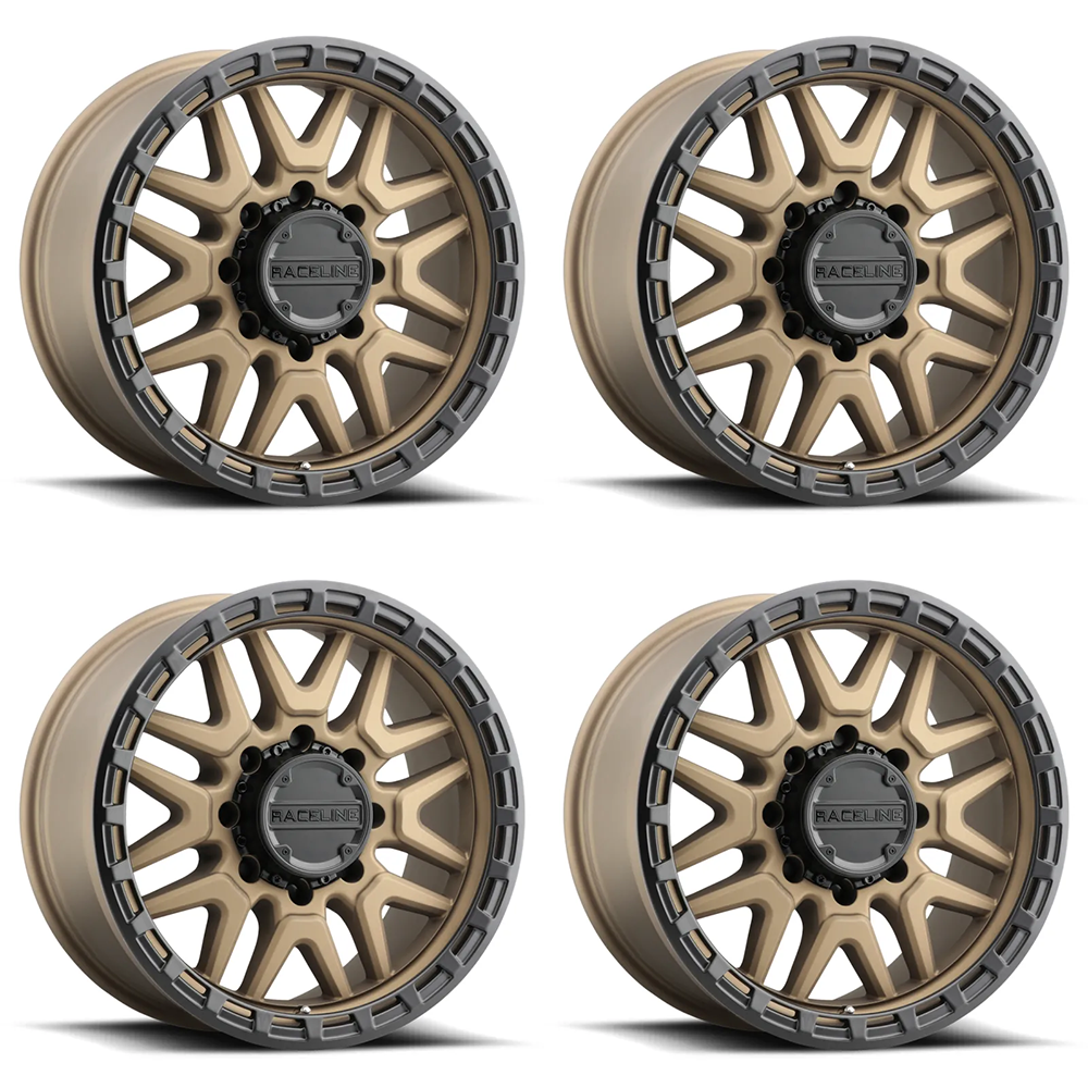 (set of 4) Raceline 953 Krank Bronze | 18x9" +18mm | 6x139.7mm Wheel