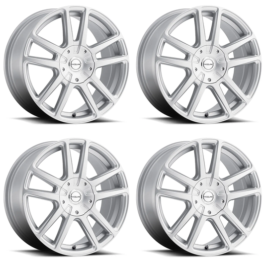 (set of 4) Raceline 145 Encore Gloss Silver | 17x7.5" +40mm | 5x100/5x114.3mm Wheel