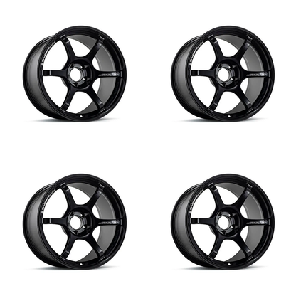 (set of 4) Advan RG-4 Semi Gloss Black | 18x9.5" +35mm | 5x114.3mm Wheel