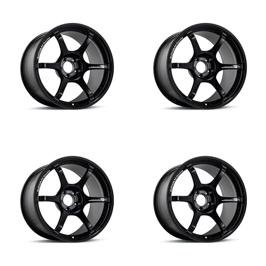 (set of 4) Advan RG-4 Semi Gloss Black | 18x9.5" +35mm | 5x114.3mm Wheel