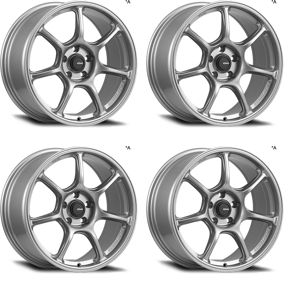 (set of 4) Konig Ultragram Titanium Metallic | 18x8.5" +35mm | 5x114.3mm Wheels