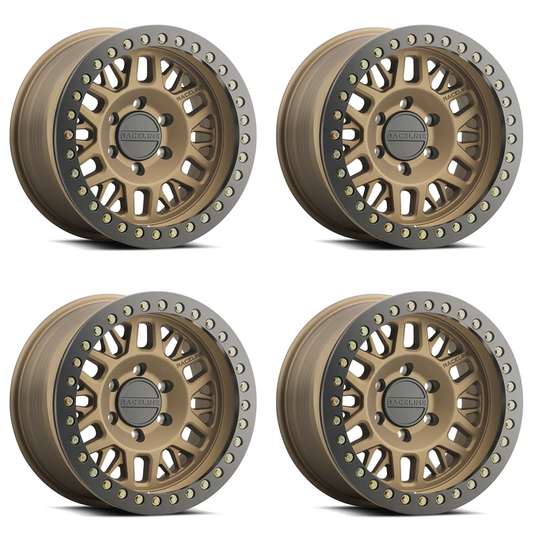(set of 4) Raceline RT951 Ryno Bronze & Black Ring Beadlock | 17x9" -12mm | 6x139.7mm Wheel