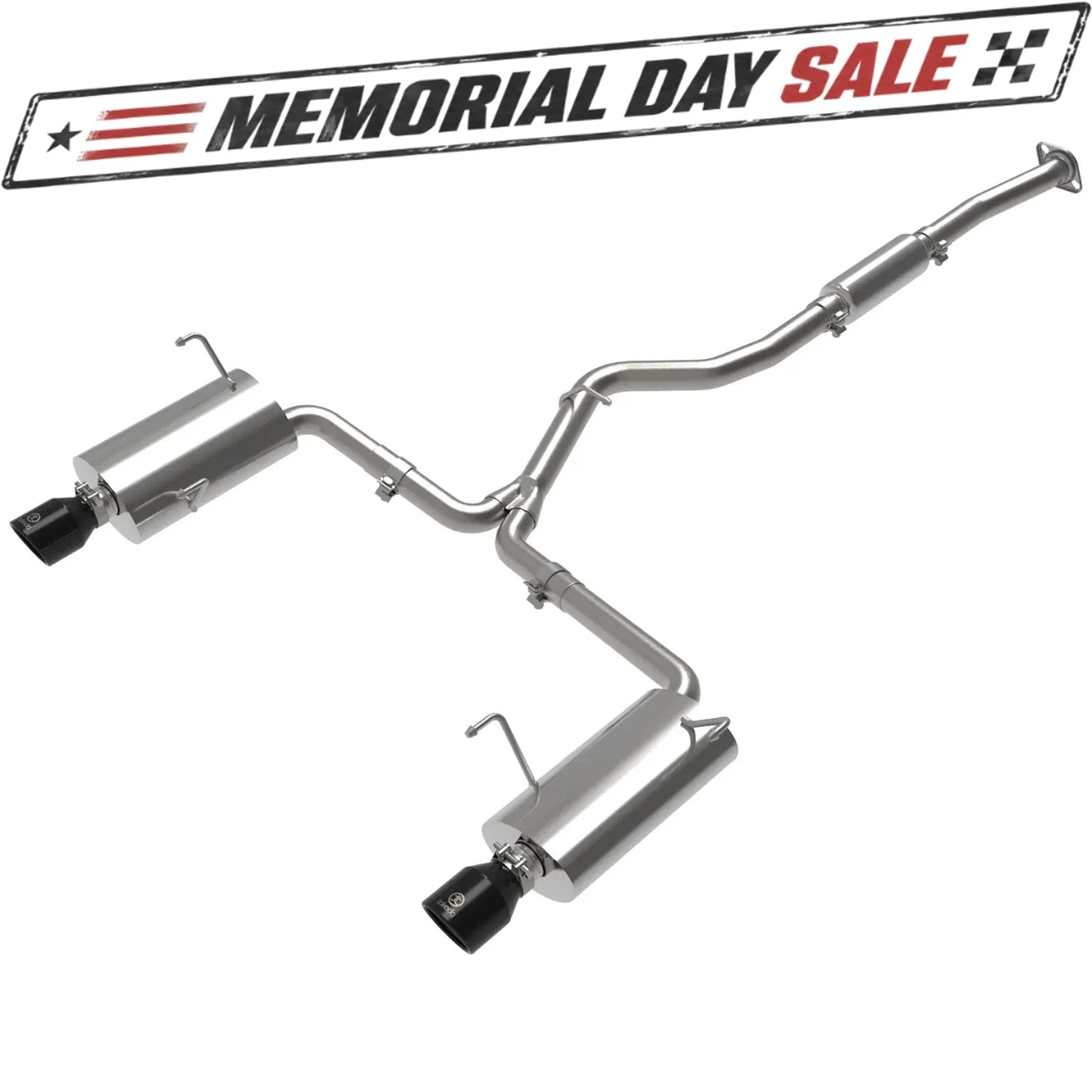aFe Takeda 2.5in to 2.25in 304 SS Cat-Back Exhaust w/ Black Tips Subaru Forester 14-18 (49-36804-B)