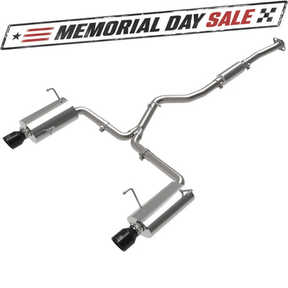 aFe Takeda 2.5in to 2.25in 304 SS Cat-Back Exhaust w/ Black Tips Subaru Forester 14-18 (49-36804-B)
