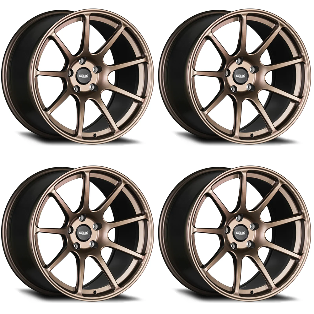 (set of 4) Konig F5R Satin Bronze | 18x9" +42mm | 5x112mm Wheel