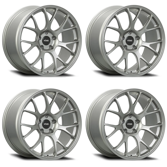 (set of 4) Konig F1M Ash Silver | 19x11" +44mm | 5x120mm Wheel