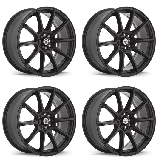 (set of 4) Konig Control Matte Black | 15x6.5" +40mm | 4x100/4x114.3mm Wheel