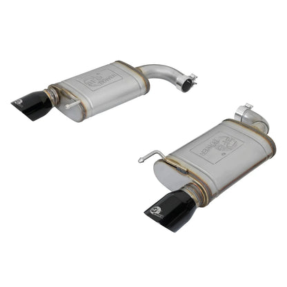 aFe 2.5in 409 SS Axle-Back Exhaust w/ Black Tip | Ford Mustang I4-2.3L (15-17) (49-43085-B)