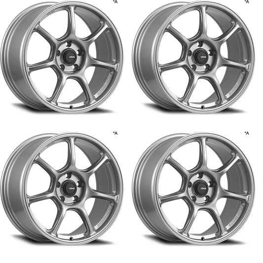 (set of 4) Konig Ultragram Titanium Metallic | 18x9.5" +25mm | 5x114.3mm Wheels