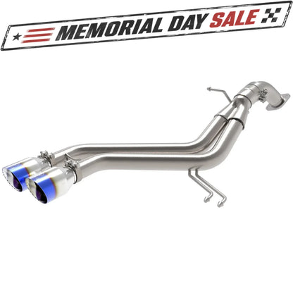 aFe Takeda 2-1/2in SS Axle-Back Exhaust w/ Blue Flame Tips | Veloster Turbo (13-17) (49-37019-L)