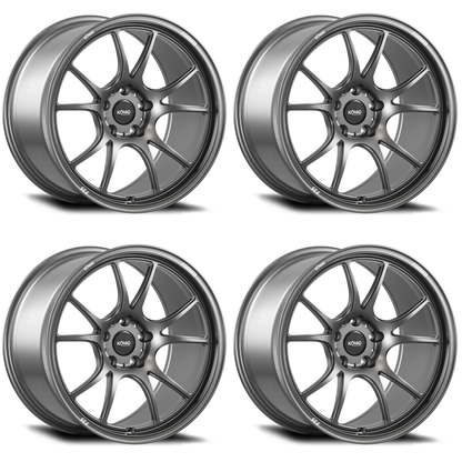 (set of 4) Konig F3S Satin Charcoal | 18x10.5" +25mm | 5x120mm Wheel