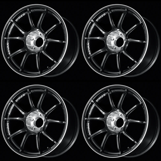 (set of 4) Advan RZIII Black Gun Metallic/Diamond Cut | 18x9.5" +25mm | 5x114.3mm Wheel