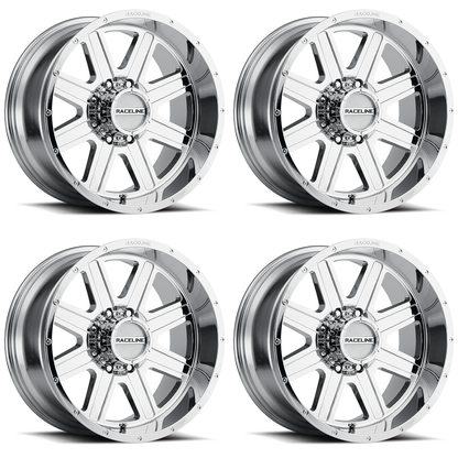 (set of 4) Raceline 940 Hostage Chrome | 20x9" +0mm | 6x139.7mm Wheel