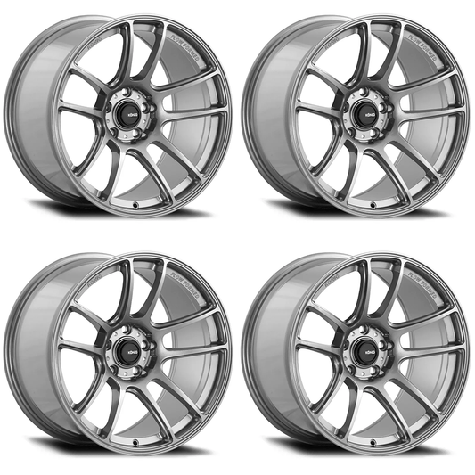 (set of 4) Konig Heliogram Titanium Metallic | 18x10.5" +18mm | 5x114.3mm Wheel
