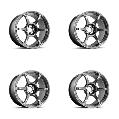 (set of 4) Advan RG-4 Racing Hyper Black/Ring | 18x9.5" +45mm | 5x100mm Wheel