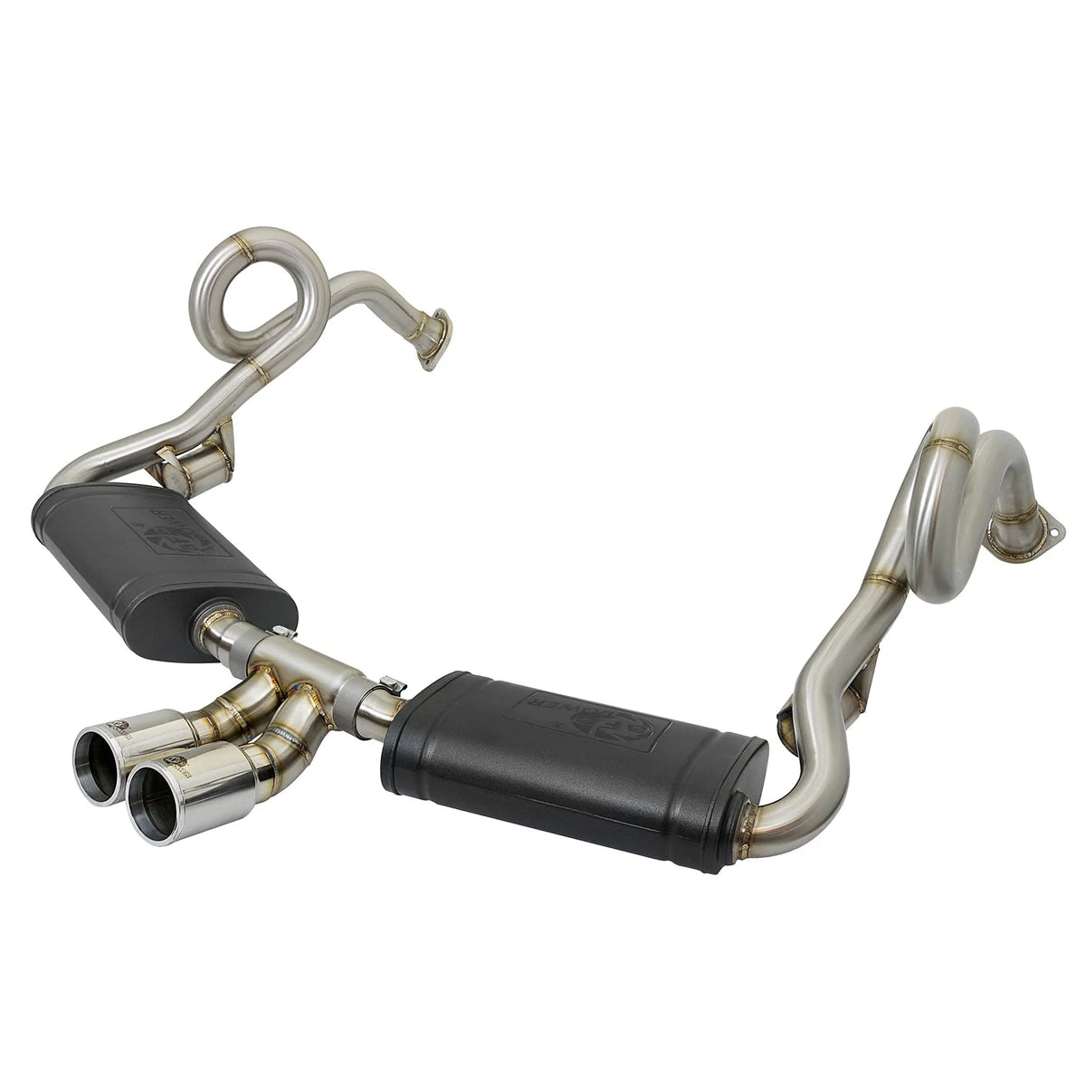 aFe 2-1/2in to 2in SS Cat-Back Exhaust w/ Polished Tips | Porsche Boxster/Cayman 13-16 (49-36415-P)