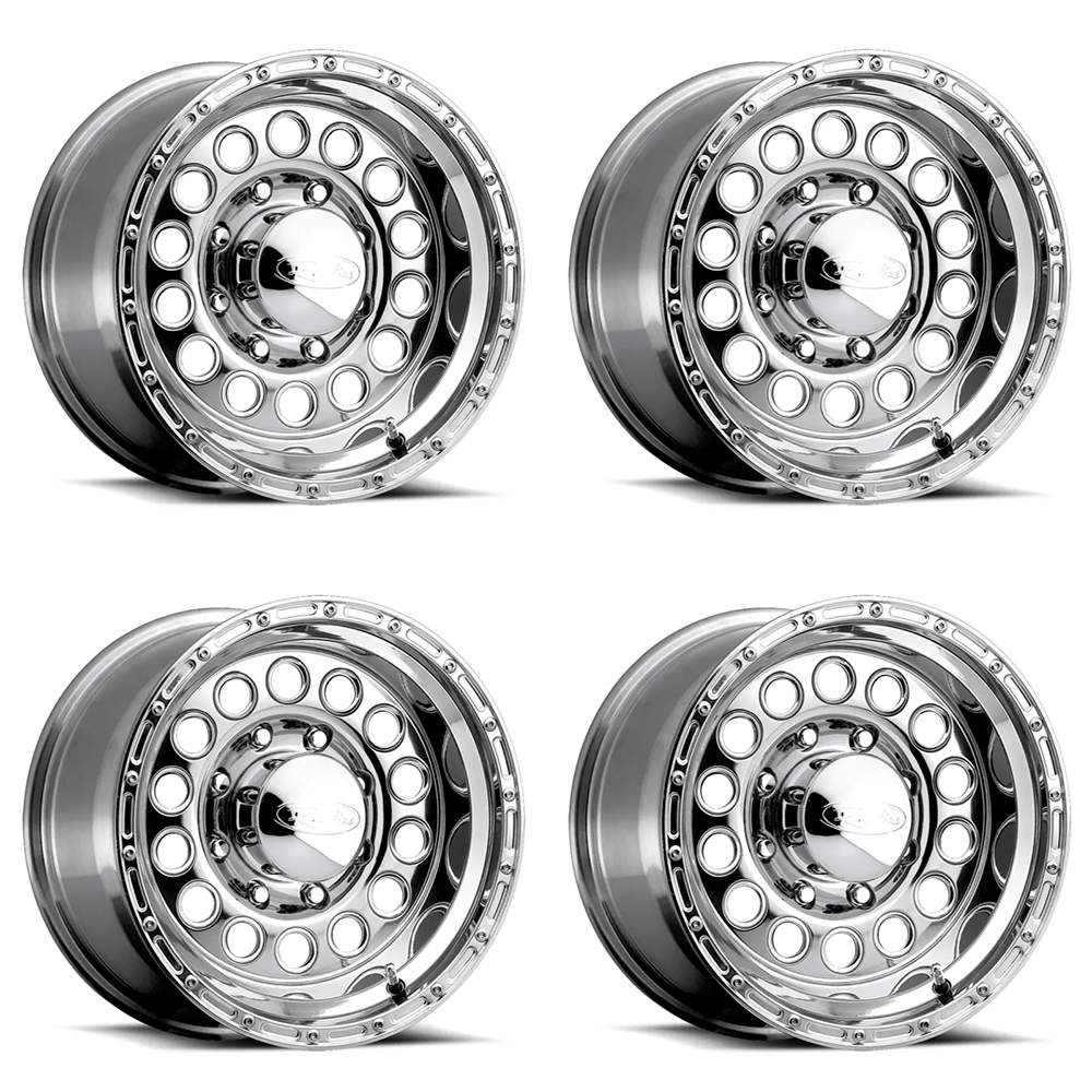 (set of 4) Raceline 887 Rock Crusher Polished | 17x9" +0mm | 5x127mm Wheel
